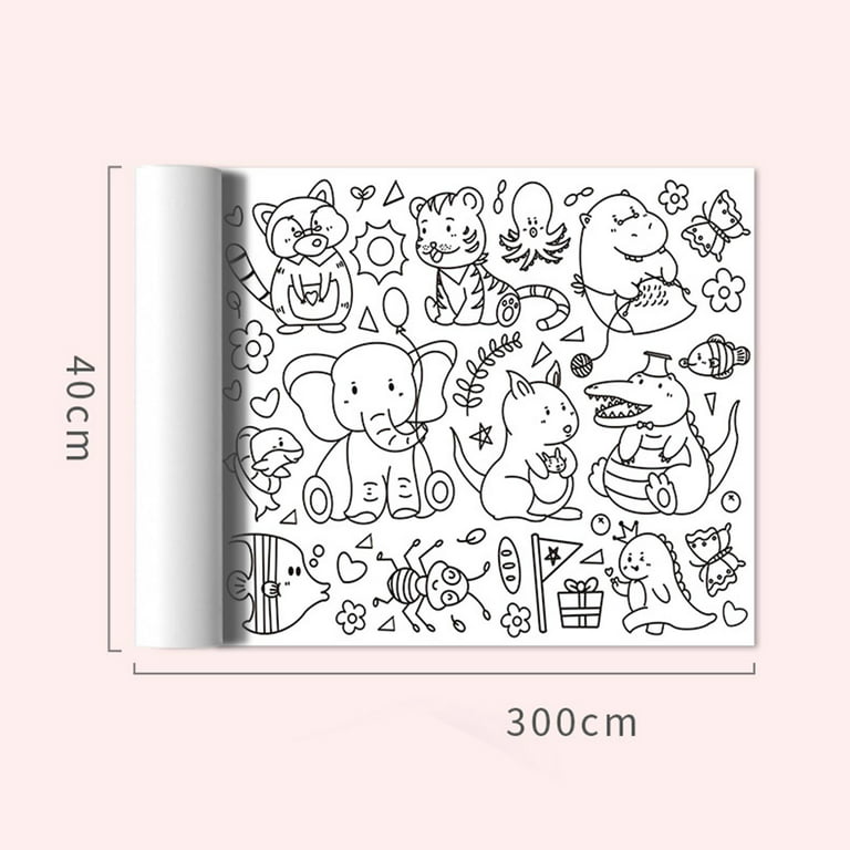 Hywell Drawing Paper Roll For Kids,30*300cm Diy Art Coloring Poster Gift  For Class Home Birthday Party