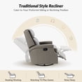 thumbnail image 5 of Genuine Leather Swivel Rocker Recliner Wingback Transitional Set of 2 Dove, 5 of 7