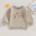 thumbnail image 2 of Gupgi 0-4 Ans Garçons Bébé Chandails en Molleton Western Imprimé Vache Manches Longues Pull Automne Tops Amples, 2 of 9