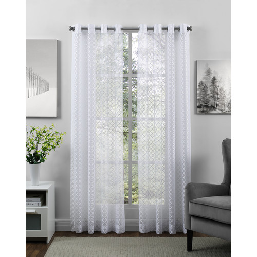 Richloom Bristol 50x84 Sheer Grommet Curtain Panel