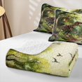 thumbnail image 4 of Homewish Kids Dino Quilt Full for Boys Girls, Tyrannosaurus Rex Diplodocus Full Bedspread Sets, 3 Pieces, 1 Comforter and 2 Pillowcases, 4 of 7