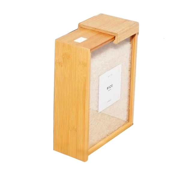 AOOOWER Kitchen Pantries Storage Dispenser Sturdy Bamboos Cereal Dispenser Functional Kitchen Dry Goods Storage Container