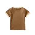 thumbnail image 3 of HomeGardon Cotton Shirts Toddler Kids Boys Girls Fashion Comfortable Solid Color Round Neck Short Sleeve Top,Brown, 3 of 3