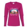 thumbnail image 3 of Happy Glamper | Fancy Camping Camper Van Caravan | Nature Lover Womens Long Sleeve T-Shirt, Fuschia, XL, 3 of 5