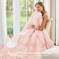 thumbnail image 5 of Sasttie Queen Size Comforter Set, 7-Piece Bed in a Bag, Pintuck Bedding Sets for All Season, Blush Pink, 5 of 8