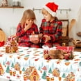 thumbnail image 4 of 3 Pack Christmas Tablecloths Gingerbread Man House Tablecloths Rectangle Plastic Table Cover for Christmas Winter Holiday Parties Decorations Supplies 51x86 inch, 4 of 7