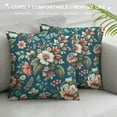 thumbnail image 3 of JEUXUS Soft and Durable Beautiful Vintage Boho Rose Flower Blue Pink Plush Pillowcase White, 3 of 5