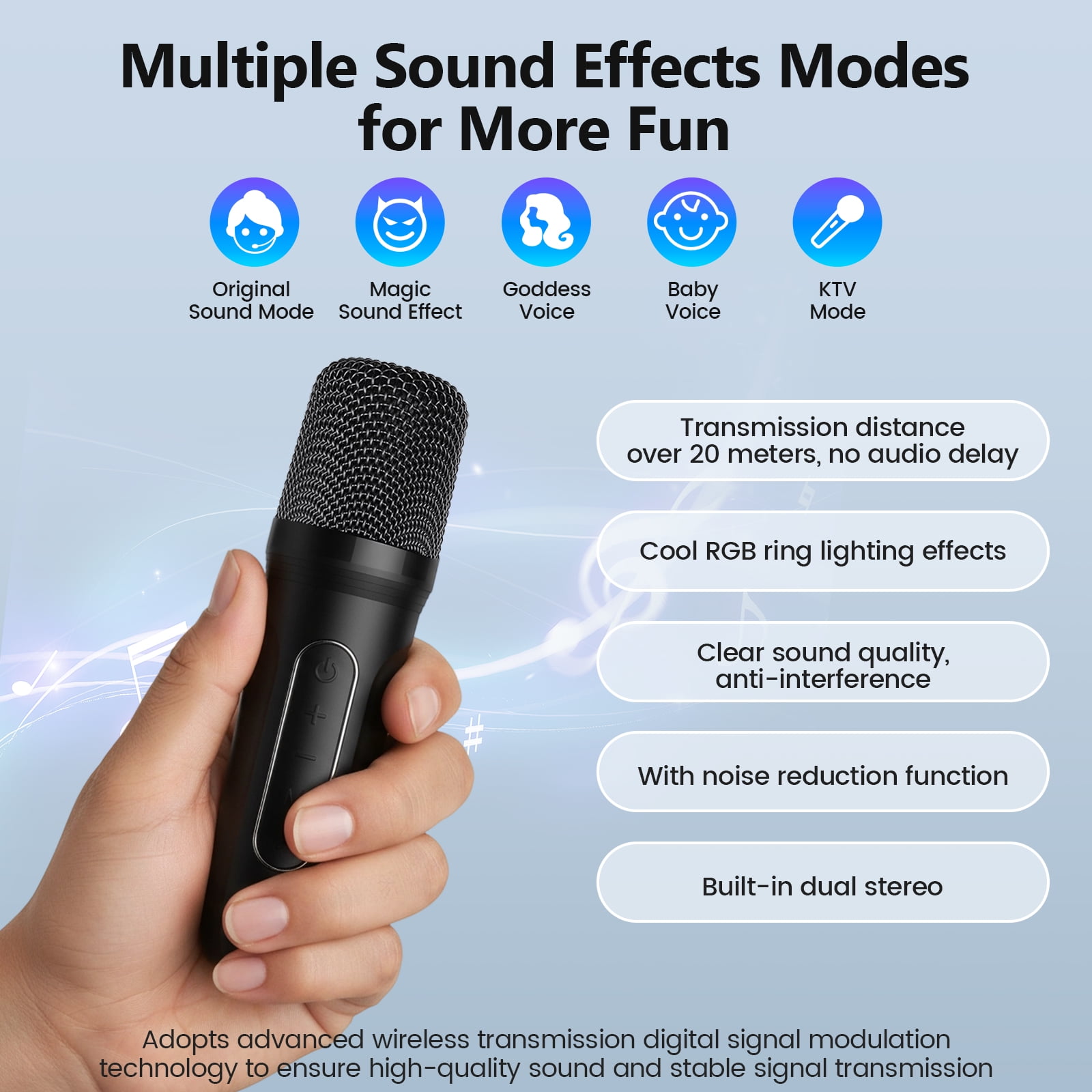 FanFun Portable Karaoke Machine, Bluetooth Speaker with Karaoke Microphone and Party Lights for Kids Gifts