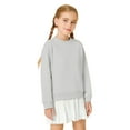 thumbnail image 4 of KAUOD Girls Cotton Sweatshirts Plain Long Sleeve Crew Neck Pullover Hoodie Sweatshirts Kids Cute Fall Casual Tops Clothes, 4 of 4