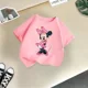thumbnail image 3 of Linda camiseta de algodón de Minnie de Disney para niños, camiseta informal de algodón, moda de verano para niñas, camiseta deportiva de cuello redondo para niños, ropa para bebés, 3 of 5