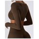 thumbnail image 5 of Tops cortos de yoga for mujer, camiseta de manga larga con cuello cuadrado, camisetas básicas elásticas ajustadas, camisetas deportivas for ejercicio al aire libre y gimnasio, 5 of 6