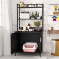 thumbnail image 3 of Litter Box Enclosure, Industrial Cat Cabinet with Shelves and Doors, Wood Pet Crate Hidden Cat Washroom for Most of Litter Box, Indoor Cat House Furniture, Black, 3 of 7