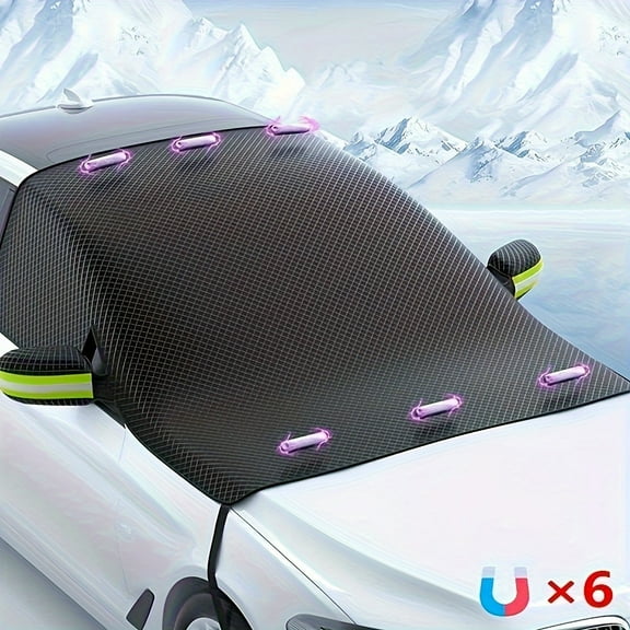 Windshield Snow Cover, Car Windshield Cover for Ice and Snow, Automotive Large Magnetic Windshield Frost Cover With Side Window and Mirror Protector in Winter, Suitable for Most Vehicle, Car, SUV