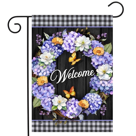 Briarwood Lane Spring Garden Flag 12x18 For Outdoor Hydrangea Wreath For Spring Garden Flag Flags For Outside