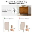 thumbnail image 2 of Modern Anti-tip Storage Accent Cabinet 2 Doors Dresser with Adjustable Shelves Walnut, 2 of 8