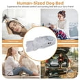thumbnail image 6 of Washable Fluffy Human Dog Bed with Soft Blanket and Plump Pillow-Gray, 6 of 7