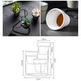 thumbnail image 3 of Three Pot Cascade Home Office Bathroom Table Decor Ceramic Flower Pot with Metal Plant Stand Small for Succulent Clean Modern Nature Planter, 3 of 9