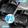 thumbnail image 2 of Unique Bargains 2pcs Multimedia Volume Knob Caps Decals Stickers for Mazda 3 Axela Interior Shift Gears Panel Black, 2 of 6