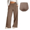 thumbnail image 2 of CPNG Girls Solid Color Drawstring Sweatpants Trendy Loose Wide Leg Sweat Pants Elastic High Waist Baggy Joggers(Coffee,13-14 Years), 2 of 6