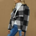 thumbnail image 2 of Fanxing Women's Fall Plaid Coats Brushed Shacket Jackets Flowy Cardigans Outwear Lightweight Cozy Lapel Tops Vacation Dark Gray,L, 2 of 6