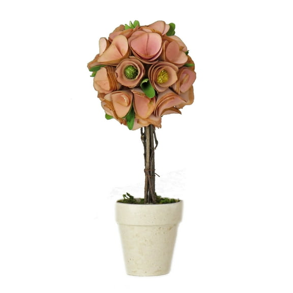 12 in. Pink Floral Spring Topiary