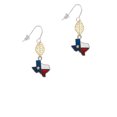 thumbnail image 2 of Delight Jewelry Silvertone Translucent Texas - Lone Star Goldtone Leaf French Earrings, 2 of 4