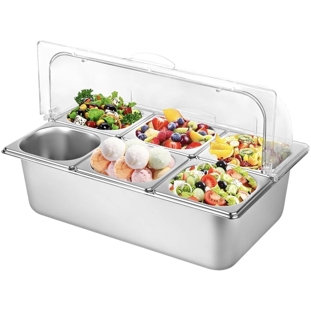 Set para servir condimentos Julymoda, expositor de comida para encimera, 6 sartenes