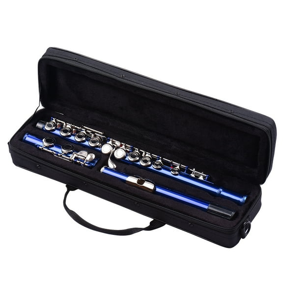 Flute,Flute 16 Cupronickel Carry Flute Stand Nickel-plated Wind With C Flute 16 With Carry Flute 16 Cupronickel Nickel-plated Stand Cloth Rod Cupronickel Nickel-plated Wind Fapao Dark