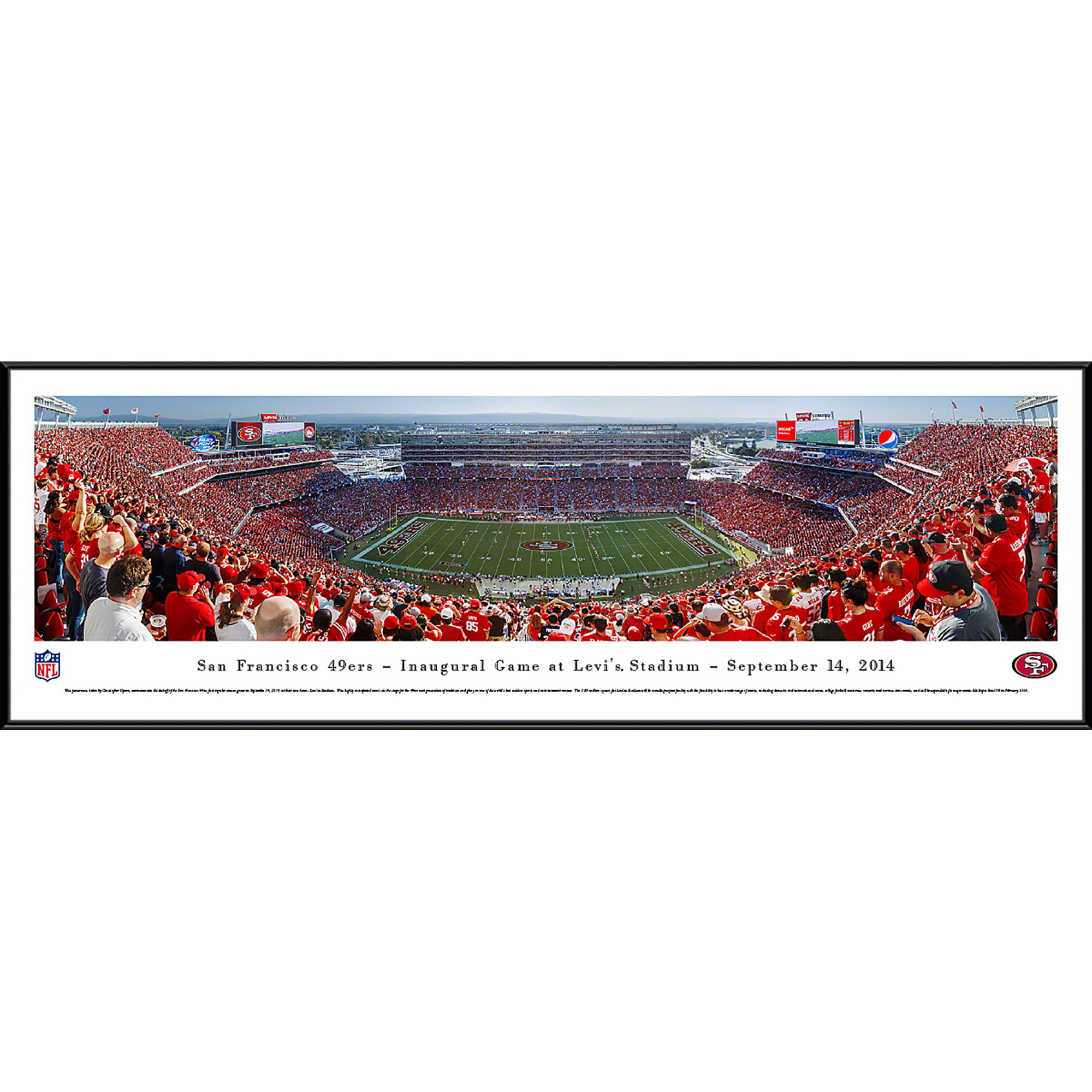 San Francisco 49ers - Inaugural Game at Levi's Stadium - Blakeway Panoramas  NFL Print with Standard Frame 