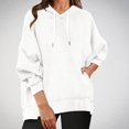 thumbnail image 2 of FAIWAD Oversized Hoodies for Women Casual Long Sleeve Drawstring Pullover with Pockets Loose Sport Daily Sweatshirts, 2 of 6