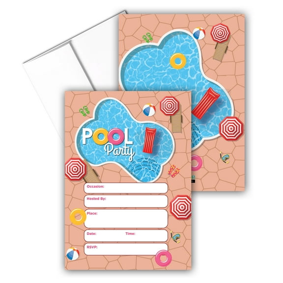 Stonehouse Collection | Pool Party Invitations | Summer Theme Party for Any Occa