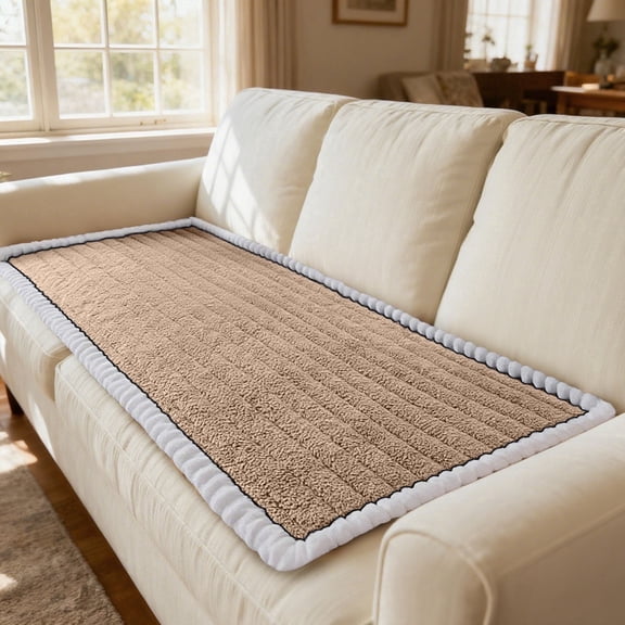 Washable Non Flannel Sofa Cover Protector Soft Pet Friendly Couch Mat Blanket Bolster For 3 Cushion Seating Furniture