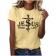 thumbnail image 1 of Mujeres Manga Corta de Verano Tops Pascua Impresa Cuello Redondo, Blusa de Moda Casual para la Primavera, 1 of 4