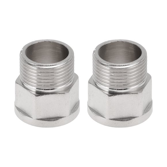 Unique Bargains Copper Electroplated Pipe Fittings 3/4"Female x 3/4"MaleFemale toMale Nipple Adapter 1.26" 2 Pcs