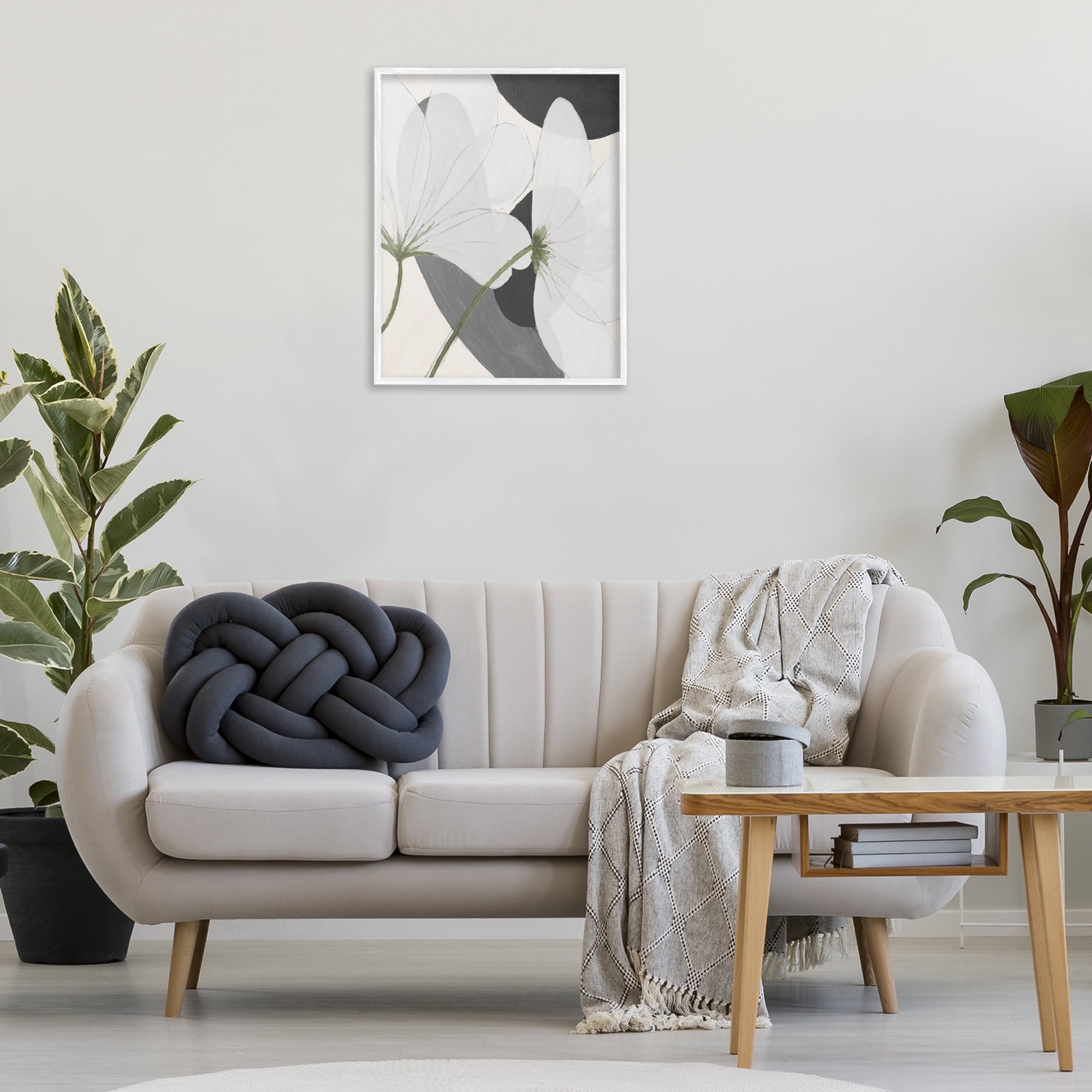 Stupell Industries Abstract Retro Florals Botanical & Floral Painting White Framed Art Print Wall Art, 24 x 30