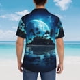thumbnail image 4 of Fotbe Hawaiian Beach Pirate Moon Camisa Hawaiana para Hombre Unisex – Camisa Casual de Verano con Botones de Manga Corta de Algodón y Lino,3X-Large, 4 of 7