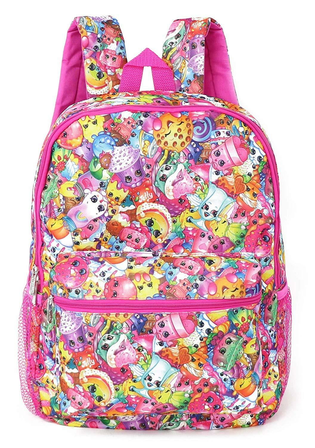 16" Shopkins Print All Over School Travel Fashion Backpack Book Bag Kids New NWT