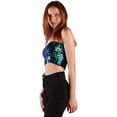 thumbnail image 4 of Anna-Kaci Womens Shiny Sequin Party Cropped Strapless Bandeau Stretch Tube Top Small-Medium Mermaid, 4 of 5