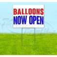 thumbnail image 1 of Balloons Now Open (18" x 24") Yard Sign, Includes Metal Step Stake, 1 of 6