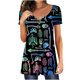 thumbnail image 1 of Blusas Para Mujer, Conjuntos de Camisas, Tops, Moda , Manga Corta, Cuello en V, Estampado de Botones, Blusa Informal, Camiseta Odeerbi ODB137003, 1 of 5