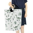 thumbnail image 4 of Yayeee Freestanding Laundry Hamper with Handle Collapsible Large Storage Basket for Clothes, Green Dinosaur Pattern, 4 of 7