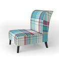 thumbnail image 2 of Designart "Blue and Red Checked Tartan" Upholstered Patterned Accent Chair and Arm Chair, 2 of 5