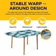 thumbnail image 4 of White Dark Green Marble Table Cloths for 4 Foot Rectangle Tables, Modern Abstract Art Marble Crack Patio Waterproof Elastic Fitted Tablecloths, Washable Rectangular Table Cover for Camping, 4 of 8