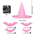 thumbnail image 2 of Sombrero de bruja de ballena con decoración colgante de Halloween con pegatinas de murciélagos, 2 of 7