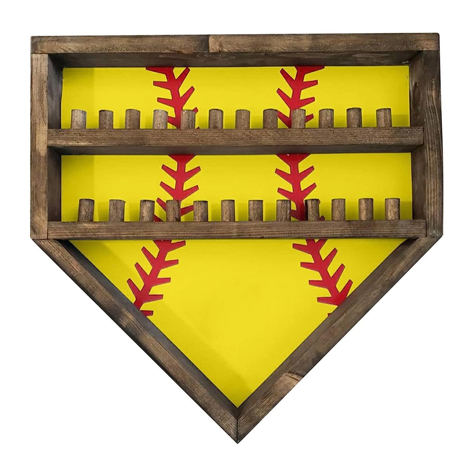 Clearance! MIARHB Wooden Rustic Baseball Display Stand, Baseball and