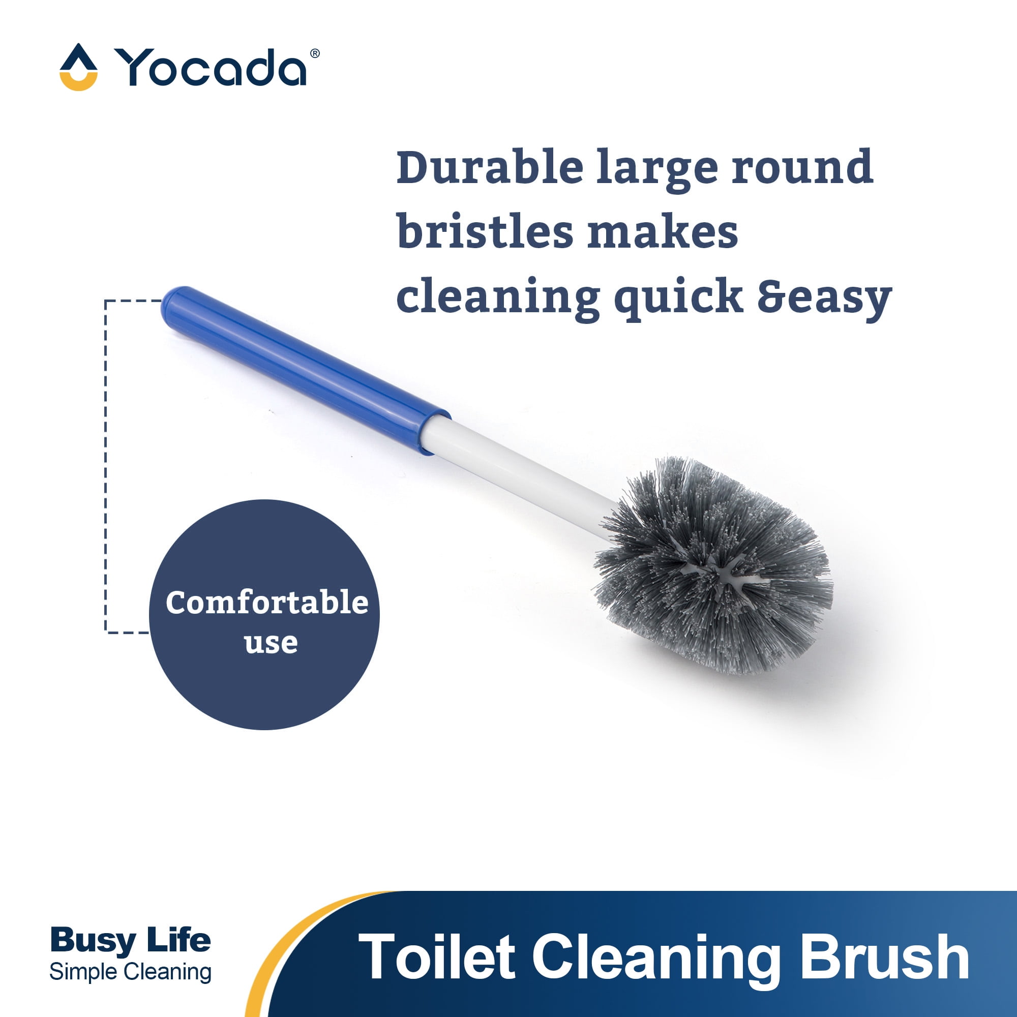 Yocada Slim Toilet Brush & Plunger Setfor Bathroom Cleaning, Blue, 2 Pack