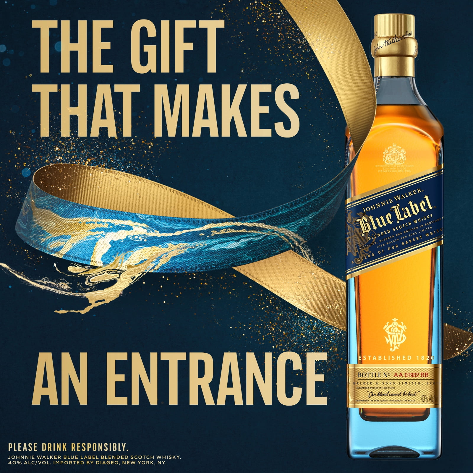 Johnnie Walker Blue Label Blended Scotch Whisky, 750 mL, 40% ABV