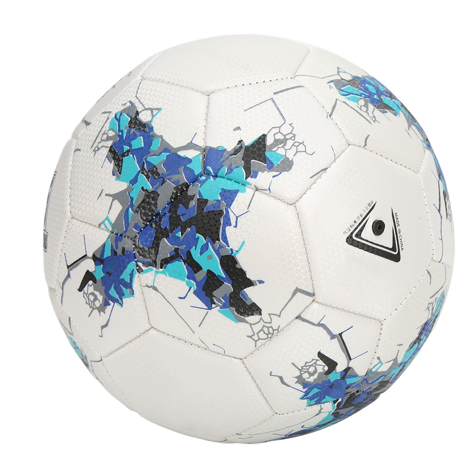 NFTIGB Inflatable Size 5 Soccer Ball, Premium Blue PU Leather for Youth and Adult Players, Durable Outdoor Match and Training Equipment (8.27 inches / 21 cm, Ships Deflated)