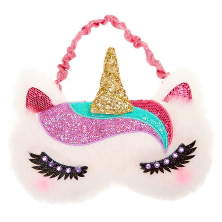 Claire's Girls Sparkly White and Pink Unicorn Sleep Eye Mask , Children's