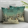 thumbnail image 3 of Nawypu Christmas Cozy Pillow Covers Pine Forest Christmas Ball Vintage Merry Christmas Happy New Year Yellow Linen Seasonal Light Soft Bedroom Home car Decor Washable Pillow Covers 18x18inch, 3 of 5